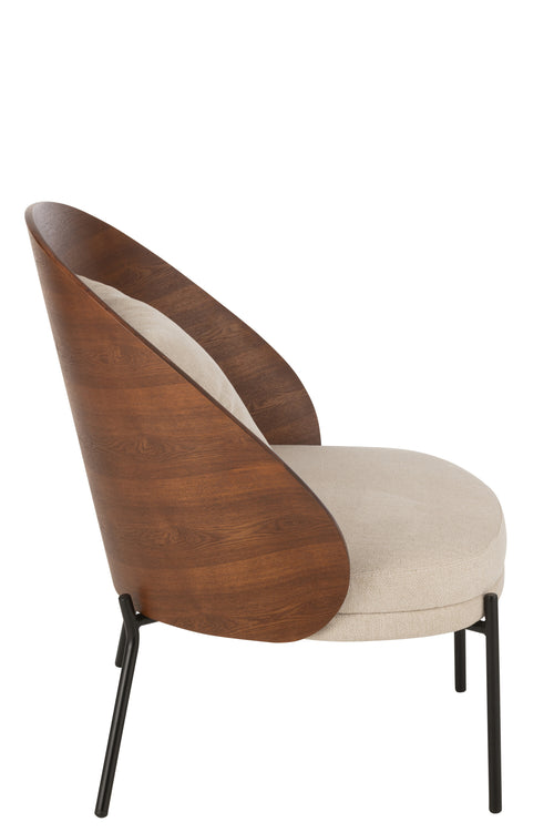 J-Line loungestoel - multiplex/metaal - bruin/beige