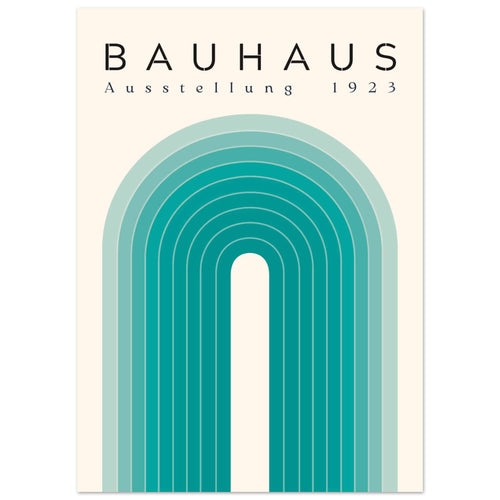 Artfulprints Poster Bauhaus - Turquoise rainbow   - 50x70 cm - Turquoise