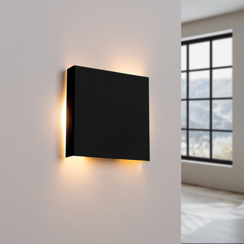 Sollux Lighting Wandlamp VANTA zwart - 15x2,4x15cm