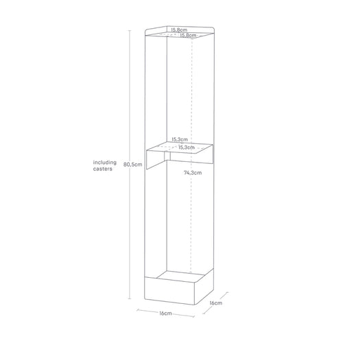 Yamazaki Tower Toiletrolhouder op wielen smal - Zwart - vtwonen shop