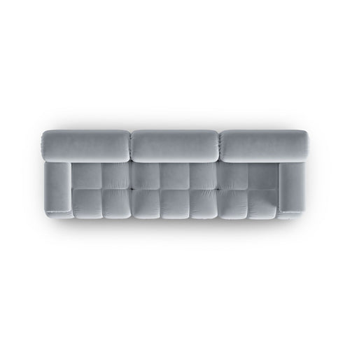 Cosmopolitan Design - Modulaire bank Cortina 3-zits, flueel lichtblauw - 94x282x70cm