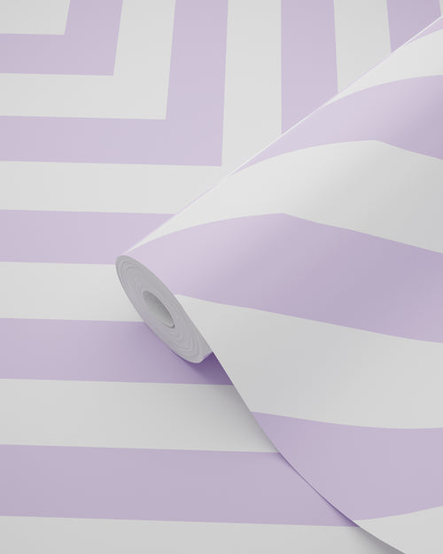 ESTAhome behang chevronpatroon lila paars en wit - 50 x 900 cm - 131407 - vtwonen shop