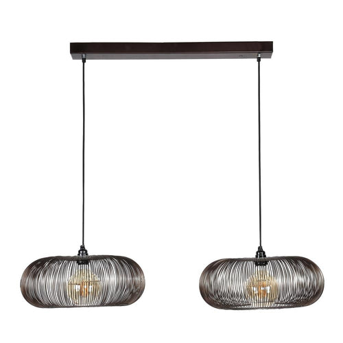 Giga Meubel Hanglamp Disk - Zwart Metaal - 2-Lichts - 102x43x150cm - vtwonen shop