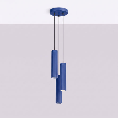 Sollux Lighting Hanglamp RAYO 3P ultramarijn - 20x20x108cm