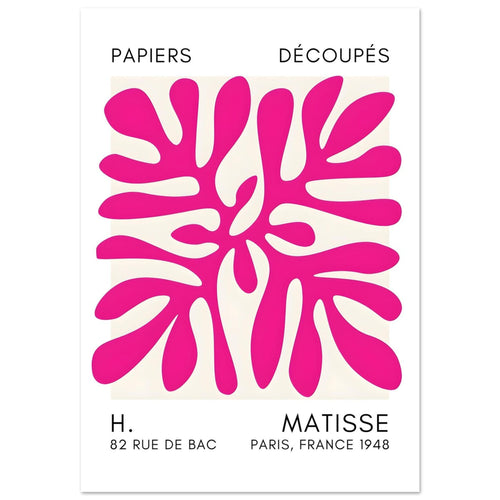 Artfulprints Poster met Lijst Matisse - Deep ocean pink   - 30x40 cm - Roze