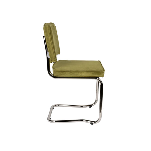 Zuiver Ridge Kink Rib Eetkamerstoelen Groen - Set van 2
