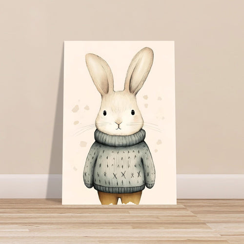 Artfulprints  Winterkonijn aquarel   poster A4 21x29.7 cm - vtwonen shop