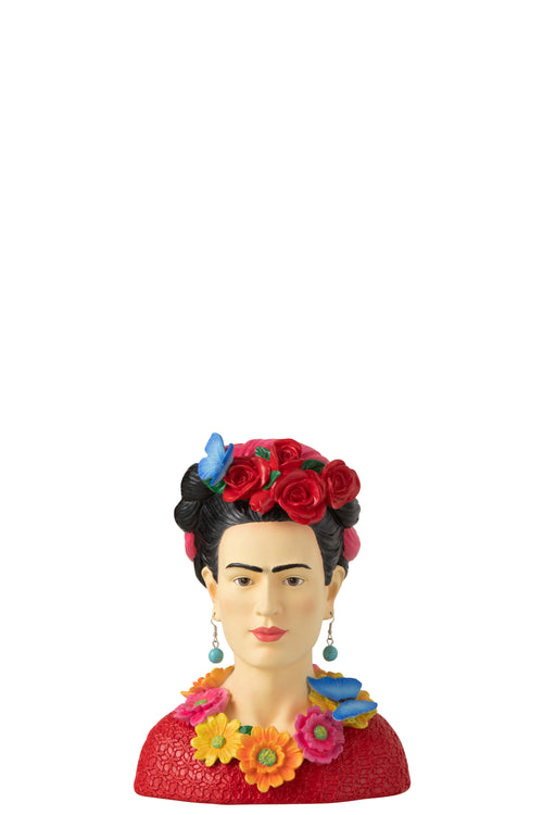 J-Line decoratie Buste Frida Kahlo - polyresin - mix - small