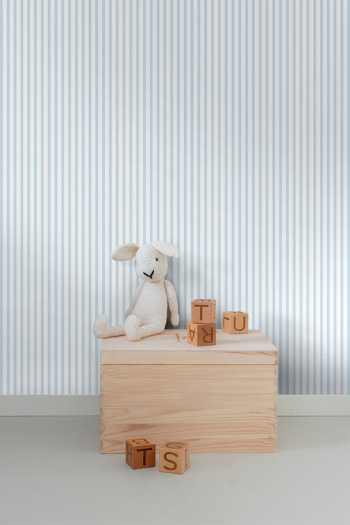 Sanders & Sanders behang strepen blauw en wit - 53 cm x 10 m - 640473