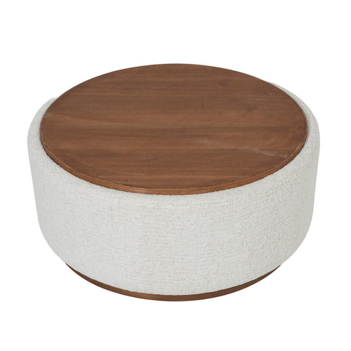 DÉJA Living Salontafel Marcia - Rond Beige/Walnoot - Incl. Opbergruimte - Ø83cm - vtwonen shop