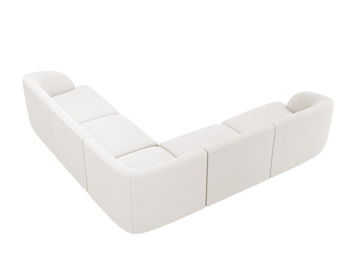Micadoni Symmetrische hoekbank Miley 5-zits, boucle wit - 255x255x70cm