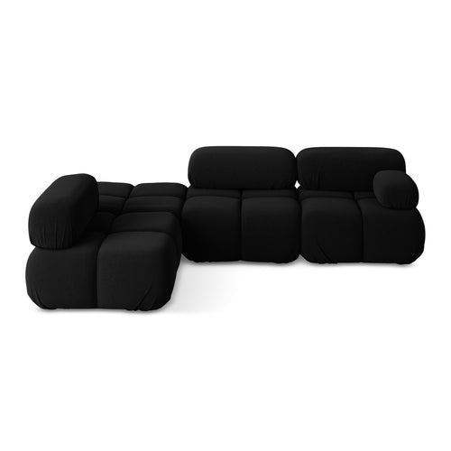 LaMiaSofa hoekbank links Sanremo - velours - zwart - 285x190x70