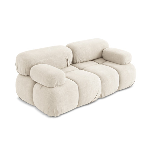 LaMiaSofa Tweezits modulaire bank Sanremo - chenille stof - lichtbeige - 190x96x70