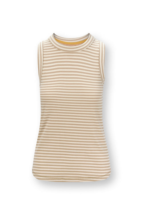 Pip Studio - Trinity Pyjama Top - Dames - Little Sumo Stripe - Zand - XS