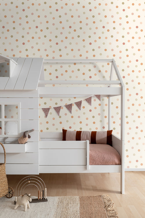 ESTAhome behang stip beige en meerkleurig - 50 x 900 cm - 131626