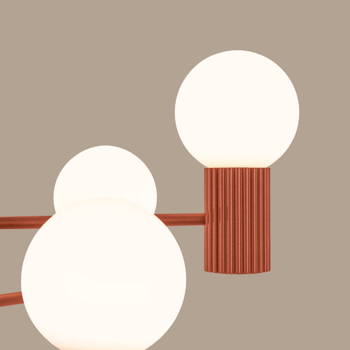 Sollux Lighting Kroonluchter HALO 6 rood ochra - 64x64x230cm
