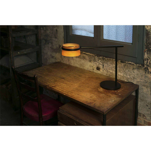 Faro Loop - LED tafellamp zwart, hout met clip