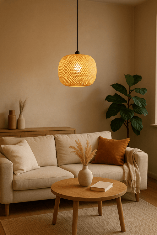 FurniLux Linin 3  vintage hanglamp rotan - vtwonen shop