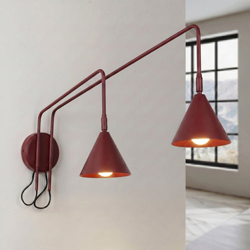 Sollux Lighting Wandlamp NOX 2 bordeaux met schakelaar - 150x80x30cm