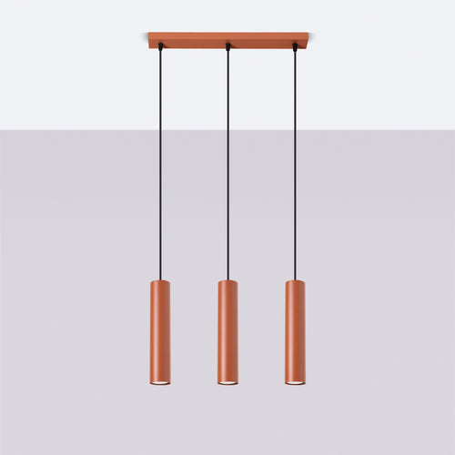 Sollux Lighting Hanglamp LAGOS 3L rood oker - 45x6x98cm