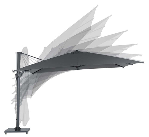Hawaii King pole parasol - 400x400 cm - carbon black - donker grijs - vtwonen shop