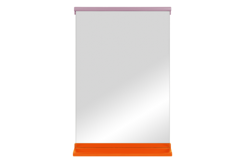 noo.ma Lun wandspiegel hout - 75 x 50 cm, Orange Peel & Pale Violet