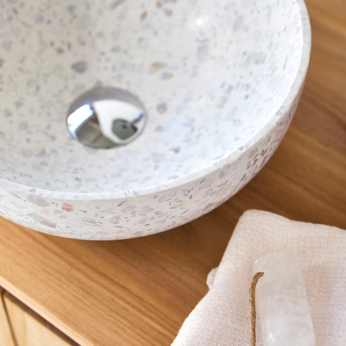 Tikamoon Ronde waskom van moon premium terrazzo ∅ 32 cm - Beige