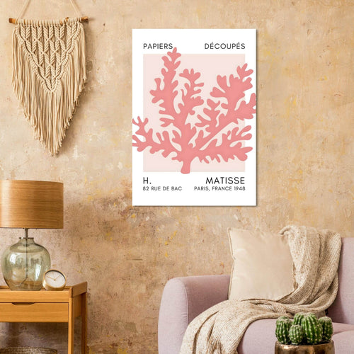 Artfulprints Poster met Lijst Matisse – Aqua bloom taupe   - 50x70 cm - Taupe