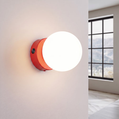 Sollux Lighting Wandlamp YOLI 1 rood met schakelaar - 12x14x12cm