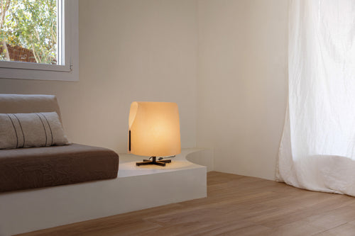 Faro Luang Medium Zwart, Camel Tafellamp