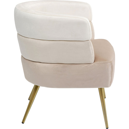 Kare Design Fauteuil Sandwich fluweel creme