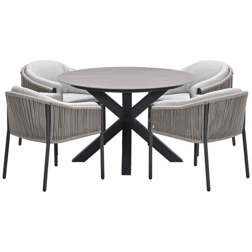 Garden Impressions tuinset Delvin - Duuk - taupe - Ø150 cm - 5-delig