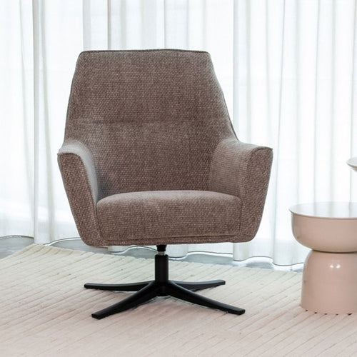 LABEL51 Fauteuil Tod - Grijs Stof - Draaibaar