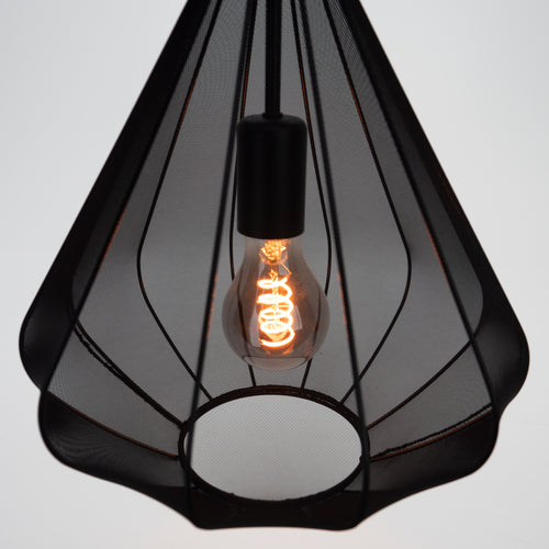 EGLO hanglamp Dolwen - e27 - ø 33,5 cm - zwart - textiel