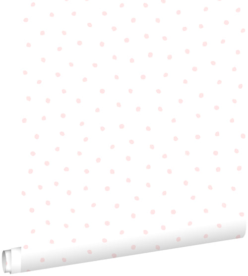ESTAhome behang stippen licht roze en wit - 53 cm x 10.05 m - 138936
