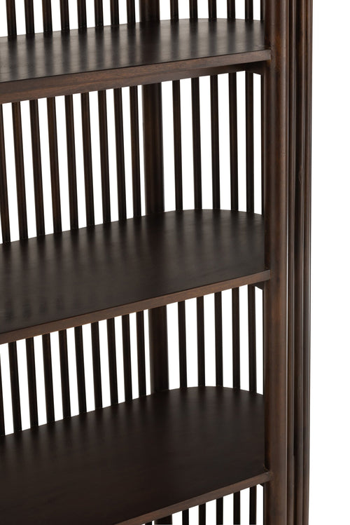J-Line rek Conie 5 Planken - hout - donkerbruin