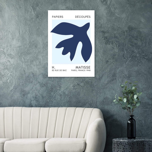 Artfulprints Poster Matisse – Floating forms navy blue I   - 50x70 cm - Blauw