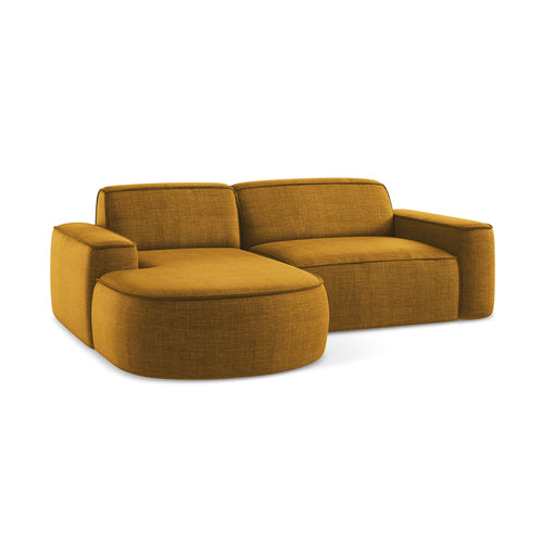 LaMiaSofa hoekbank links Melissa - textuurstof - mosterd - 224x166x70