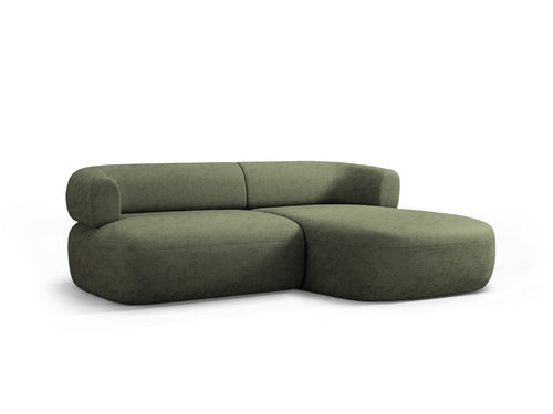 Micadoni rechter hoekbank Jenny 5-zits, chenille groente - 145x200x73cm