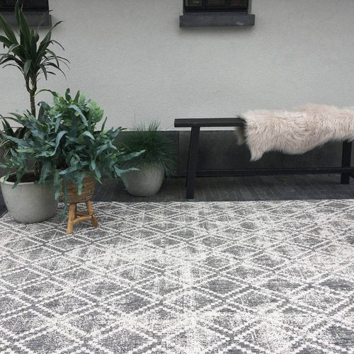 Buiten vloerkleed Frost - Grijs/Wit -  dubbelzijdig - EVA Interior - 200 x 200 cm - vtwonen shop