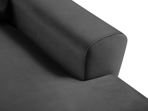 Cosmopolitan Design Converteerbare hoekbank rechts met opbergdoos Kyoto 4-zits, flueel donkergrijs - 145x241x88cm