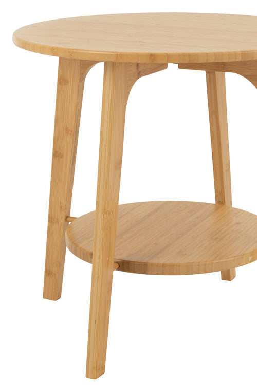 J-Line bijzettafel Rond - bamboe - naturel - small