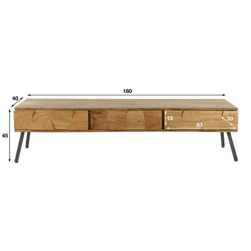 Giga Meubel Tv-meubel Demn - Bruin Hout - 180x45x40cm