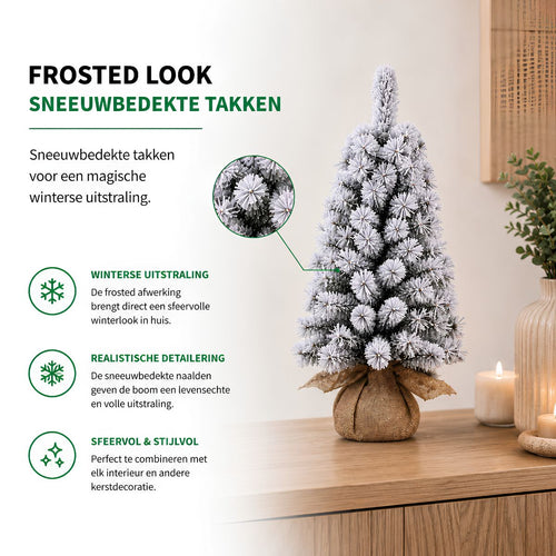 Black Box Trees Koyama Kerstboom Groen Frosted 98 Tips - Kerstversiering voor Ieder Interieur - Kunstboom met Natuurlijke PVC-Naalden en Bevroren