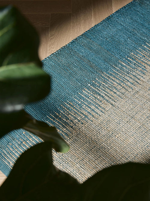 benuta jute vloerkleed Tulsi - blauw - 160x230 cm