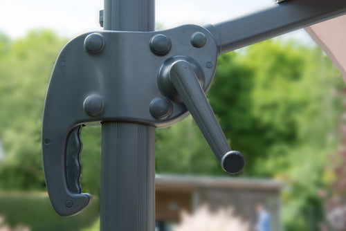 Hawaii parasol S - Ø300 cm - carbon black - taupe