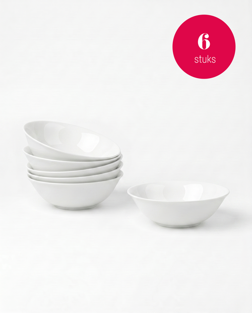 vtwonen - Kommen - Wit - 18 cm - Set van 6