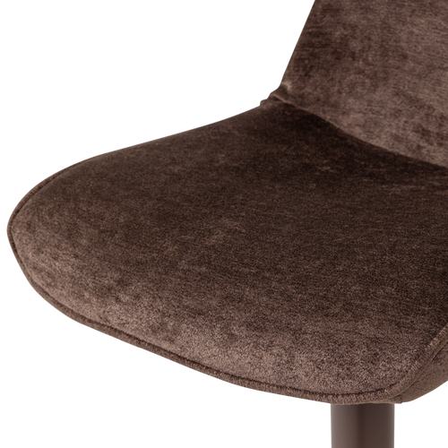 WOOOD barstoel in hoogte verstelbaar Marten - Chenille - Donkerbruin - 110x45x50