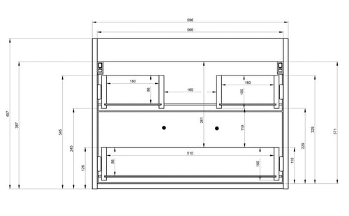 Badplaats Wastafelkast Florence 60 x 35 x 47 cm – Hoogglans Wit – Onderkast met Uitsparing