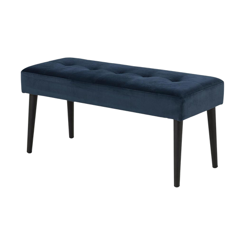 Lisomme Danique velvet bankje donkerblauw - 95 x 38 cm - vtwonen shop